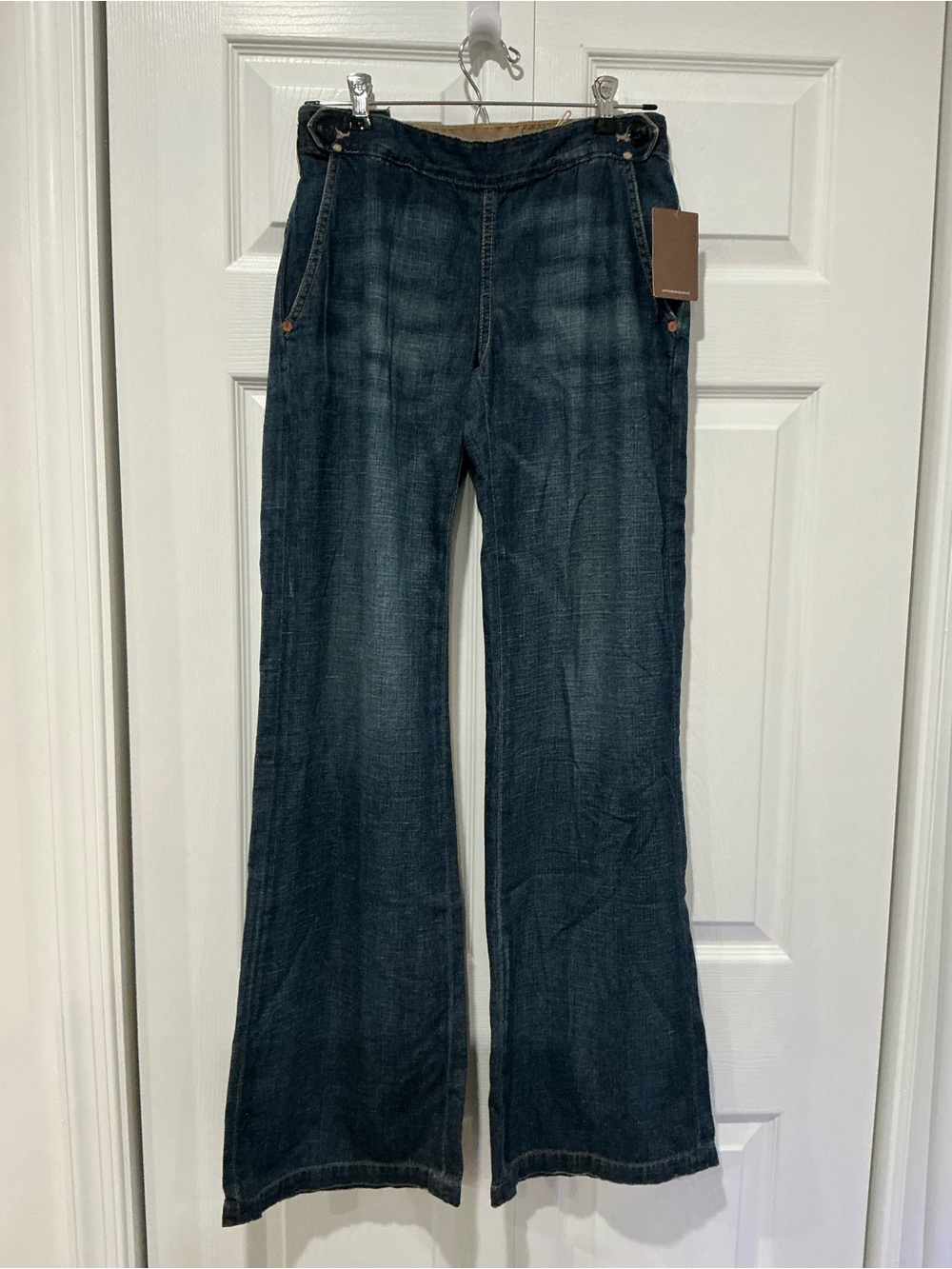 Ag Adriano Goldschmied Dark Indigo Wide-Leg Jeans